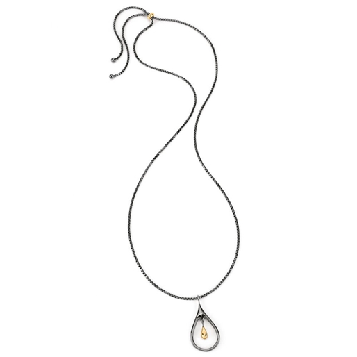 Style Drops Gun Plated Long Necklace-