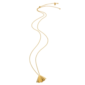 Pleats Bliss 18k Yellow Gold Plated Brass Long Necklace-