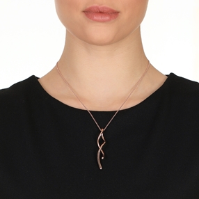 Fluidity 18k Rose Gold Plated Brass Long Necklace-