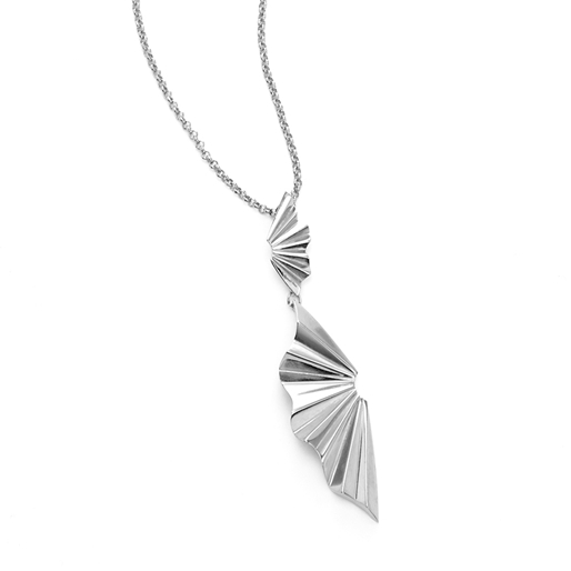 Pleats Bliss Silver Plated Brass Long Necklace-