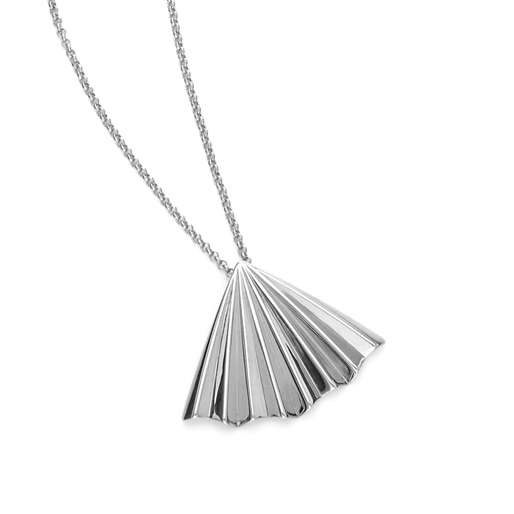 Pleats Bliss Silver Plated Brass Long Necklace-