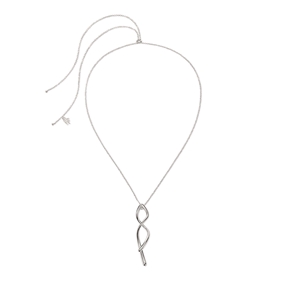 Fluidity Silver Plated Brass Long Necklace-