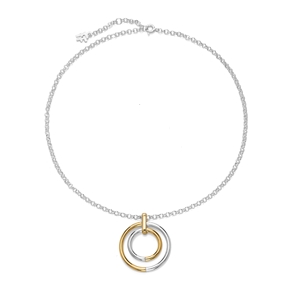 Bi-Μetal Chic 18K Yellow Gold & Silver Plated Brass Short Necklace-