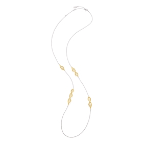 Style DNA Silver 925 με 18k Yellow Gold Plated Silver Parts Μακρύ Κολιέ-