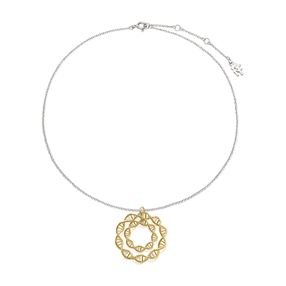 Style DNA bicolor silver short necklace-