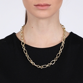 The Chain Addiction gold plated chain necklace with toggle clasp-