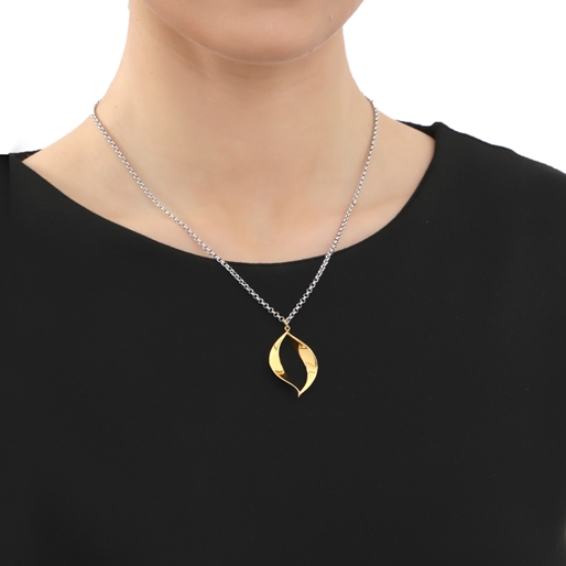 Flaming Soul short necklace with gold plated flame motif -