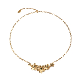 The Dreamy Flower silver 925° short chain necklace with 18K yellow gold plating and flowers motif-
