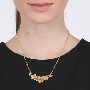 The Dreamy Flower gold plated short chain necklace with flowers-