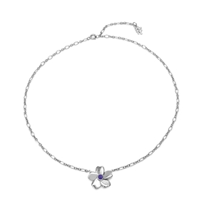 The Dreamy Flower silver 925° short chain necklace with flower motif-