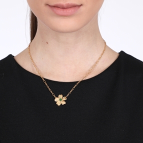 The Dreamy Flower silver 925° short chain necklace with 18K yellow gold plating and flower motif-