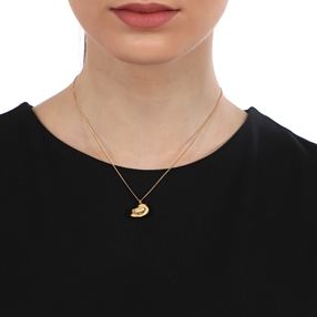 Fashionable.Me Yellow Gold Plated  Necklace Silver 925° Chain With Small Bird Motif-