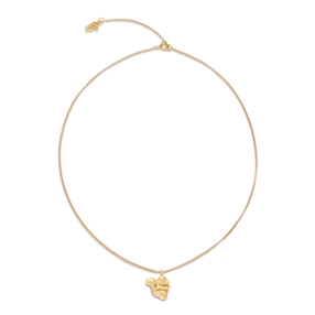 Fashionable.Me 18K Yellow Gold Plated Necklace Silver 925° Chain With Small Squirrel Motif-