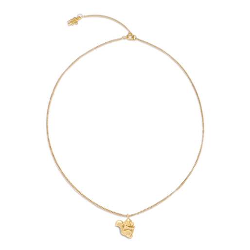Fashionable.Me Gold Plated Chain Necklace With Squirrel Motif-