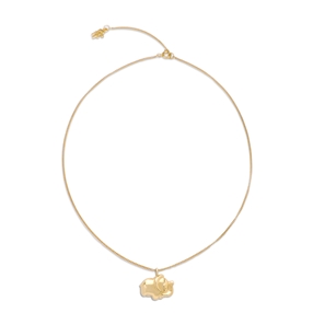 Fashionable.Me 18K Yellow Gold Plated Necklace Silver 925° Chain With Small Elephant Motif-