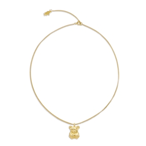 Fashionable.Me 18K Yellow Gold Plated Necklace Silver 925° Chain With Small Bear Motif-