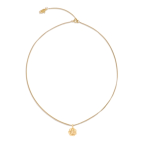 Fashionable.Me 18K Yellow Gold Plated Necklace Silver 925° Chain With Small Flower Motif-