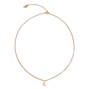 Fashionable.Me 18K Yellow Gold Plated Necklace Silver 925° Chain With Small Moon Motif-