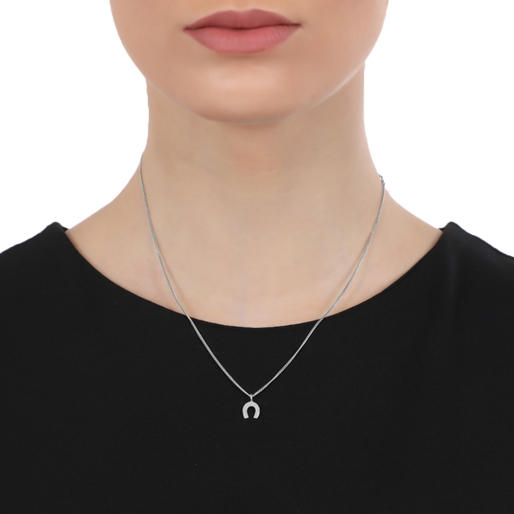 Fashionable.Me Necklace Silver 925° Chain With Small Horseshoe Motif-