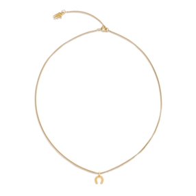 Fashionable.Me 18K Yellow Gold Plated Necklace Silver 925° Chain With Small Horseshoe Motif-