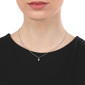 Fashionable.Me Chain Necklace Silver 925° With Small Drop Motif-