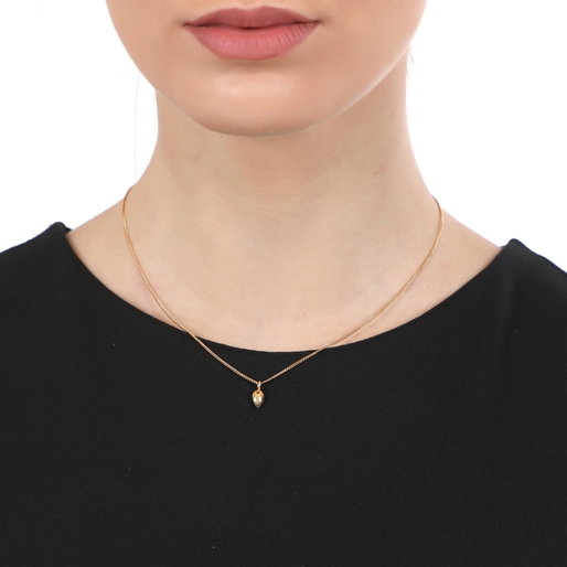 Fashionable.Me Gold Plated Chain Necklace With Small Drop Motif-
