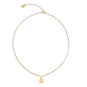 Fashionable.Me 18K Yellow Gold Plated Necklace Silver 925° Chain With Small Bell Motif-