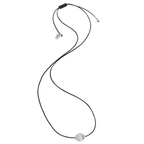 Fashionable.Me Cord Necklace With Silver Boule Motif-