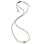 Fashionable.Me Cord Necklace With 18K Yellow Gold Plated Silver 925° Small Bouble Motif-