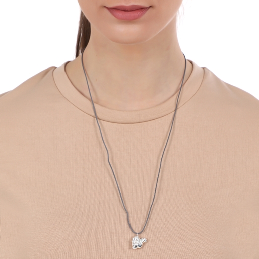 Fashionable.Me Cord Necklace With Silver 925° Small Squirrel Motif-