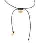 Fashionable.Me Cord Necklace With 18K Yellow Gold Plated Silver 925° Small Elephant Motif-