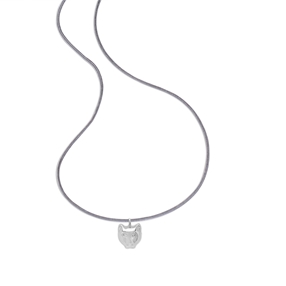 Fashionable.Me Cord Necklace With Silver 925° Small Cat Motif-