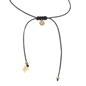 Fashionable.Me Cord Necklace With Gold Plated Flower Motif-