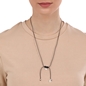 Fashionable.Me Cord Necklace With Silver Croissant Motif-