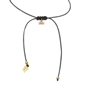 Fashionable.Me Cord Necklace With Gold Plated Croissant Motif-