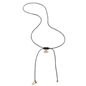 Fashionable.Me Cord Necklace With Gold Plated Croissant Motif-