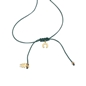 Fashionable.Me Cord Necklace With 18K Yellow Gold Plated Silver 925° Small Horseshoe Motif-
