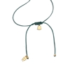 Fashionable.Me Cord Necklace With 18K Yellow Gold Plated Silver 925° Small Bell Motif