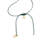 Fashionable.Me Cord Necklace With 18K Yellow Gold Plated Silver 925° Small Bell Motif-