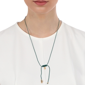 Fashionable.Me Cord Necklace With Gold Plated Bell Motif-