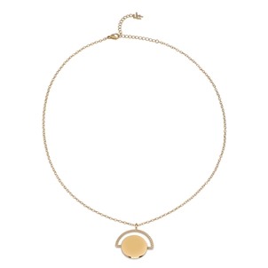 Reflection 18K Yellow Gold Plated Chain Necklace With Discus Motif-