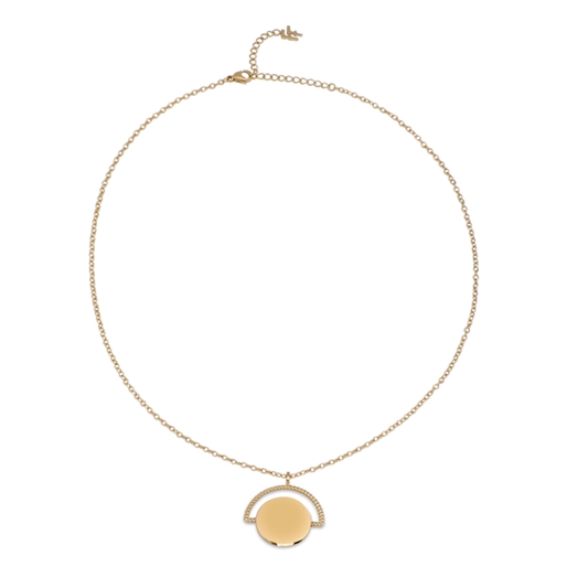 The Simple Reflection short gold plated chain necklace with discus motif-