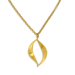 Flaming Soul Necklace With 18K Yellow Gold Plated Chain And 18K Yellow Gold Plated Flame Motif-
