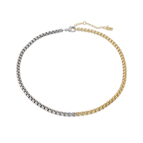 The Chain Addiction bi-color short thin chain necklace-