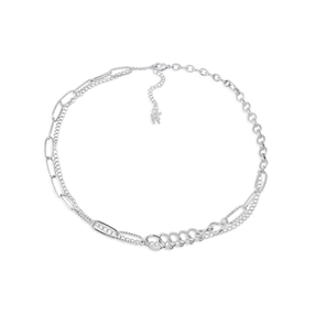 The Chain Addiction II short double-chain silvery necklace-