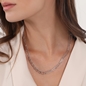 The Chain Addiction short double-chain silvery necklace -