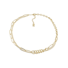 The Chain Addiction short double-chain gold plated necklace-