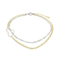 The Chain Addiction bi-color double chain necklace with link-
