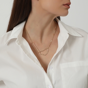 The Chain Addiction gold plated chain necklace with irregular links-