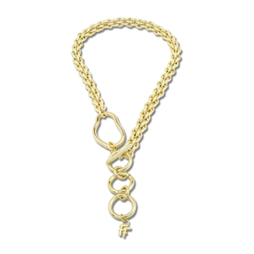 The Chain Addiction gold plated thick necklace with irregular link-